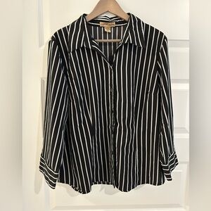 Notations Striped Shirt Black White Size XL